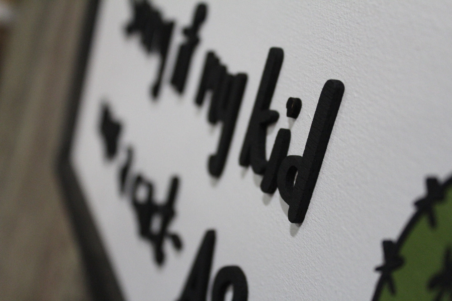 Sorry Cactus Funny Joke Sense of Humor Parenting Plant lover Prickly Crazy Kid Raised Text Kids Room Playroom Decor Home Apology 3D Handmade