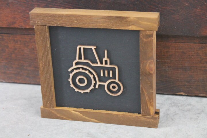 Tractor Boys Room Nursery Play room Farm Farmhouse Farmer Handmade Framed Wall Decor 3D Layered Laser cut wood sign