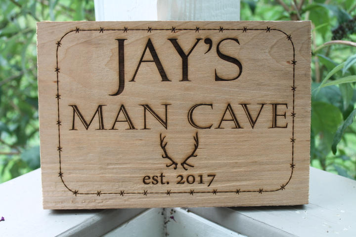 Personalized Man Cave Sign, Garage Shop Den Decor, Gifts for Dad