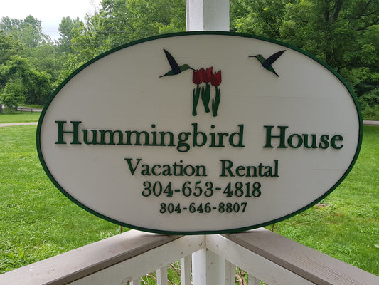 Vacation House Sign, Vacation Home Sign, House Rental Sign, B&B, Bed and Breakfast, Handmade, Wooden, Sign, 3D, Exterior, Hummingbird