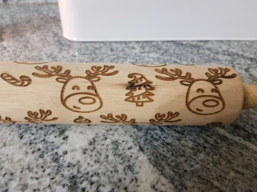 Christmas Reindeers Embossed Rolling Pin