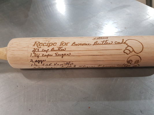 Recipe, Your Actual Recipe, Handwriting, Texture, Rolling Pin, Embossed, Engraved, Wooden Rolling Pin, Cookie Stamp, Laser, Hardwood 10 inch