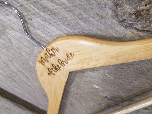 Mother of the Bride Gift Clothes Hanger Bridal Party Engraved Hard Wood Coat Sturdy Wedding Bromellow Personalized
