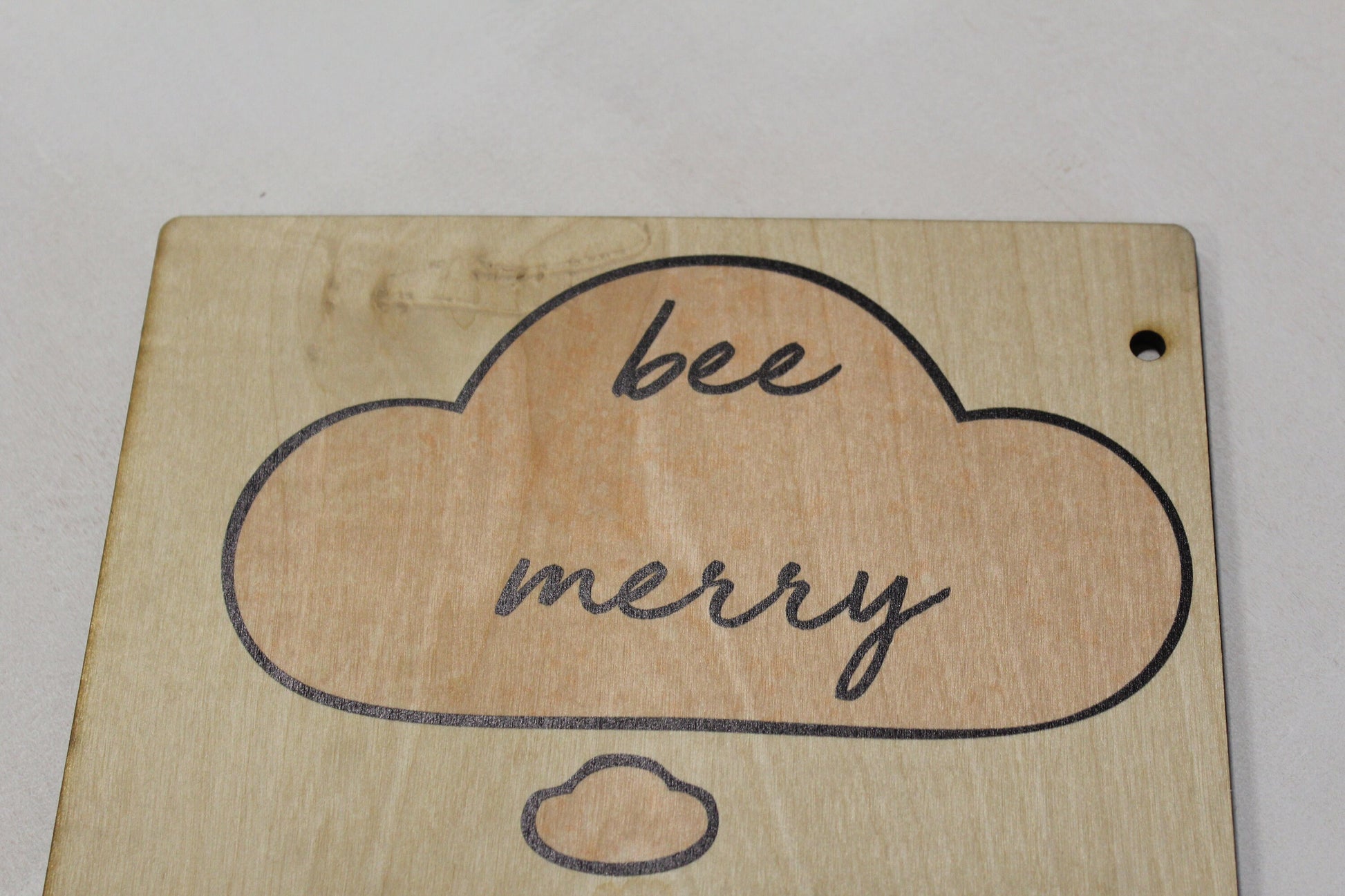Bee Happy Bumble Bee Honey Bee Merry Christmas Rustic Wooden Sign Wall Decor Art Plaque Wood Print Sketch Drawing Santa Bee