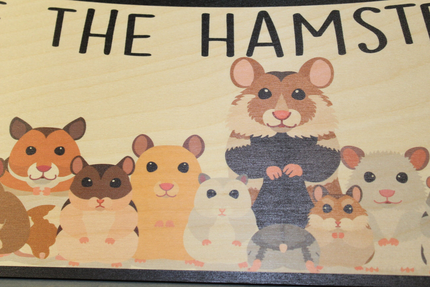 Beware Of The Hamsters Warning Furbaby Pet Animal Lover Small Pets Kids Room Wooden Sign Wall Decor Art Plaque Wood Print