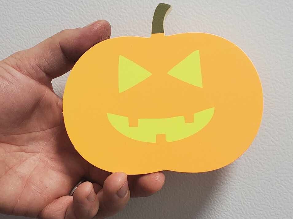 Spooky Jack o Lantern Teeth Pumpkin Halloween Decor Self Sitter Fluorescent Black Light Several Sizes Patch Haunted House Party PVC