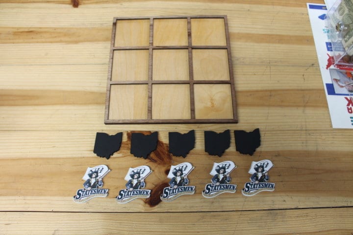New Hope Christian Academy Ohio School Statesman Handmade Tic Tac Toe Stained game Wooden Vacation Family game boardgame Laser cut engraved