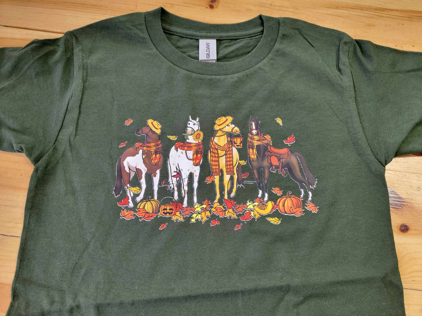 Horses with Scarves and Hats Halloween Shirt