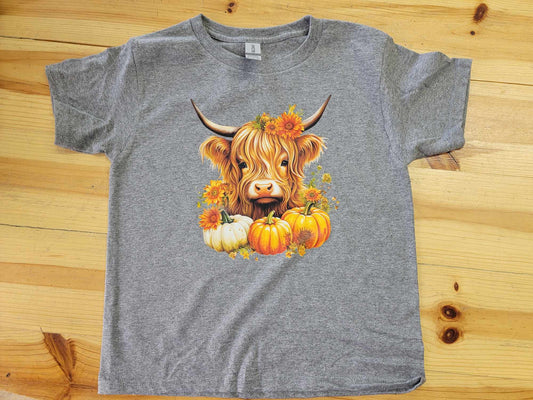 Highland Cow Three Pumpkin Shirt