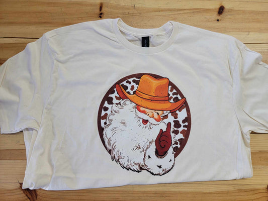 Cowboy Santa Cow Print Shirt