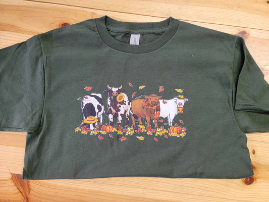 Cows in Leaves Fall Shirt