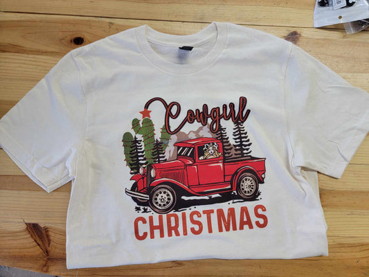 Cowgirl Christmas with Red Truck Shirt