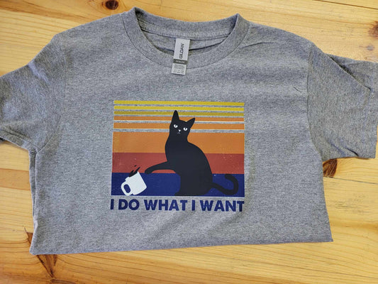 I Do What I Want Cat Spilling Coffee Shirt