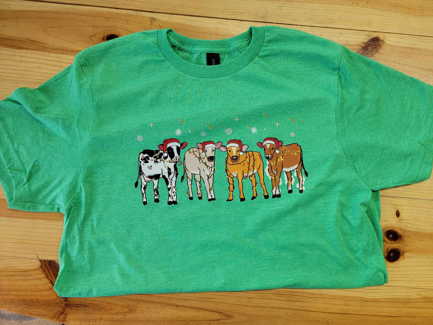 Cows in Santa Hats Christmas Shirt