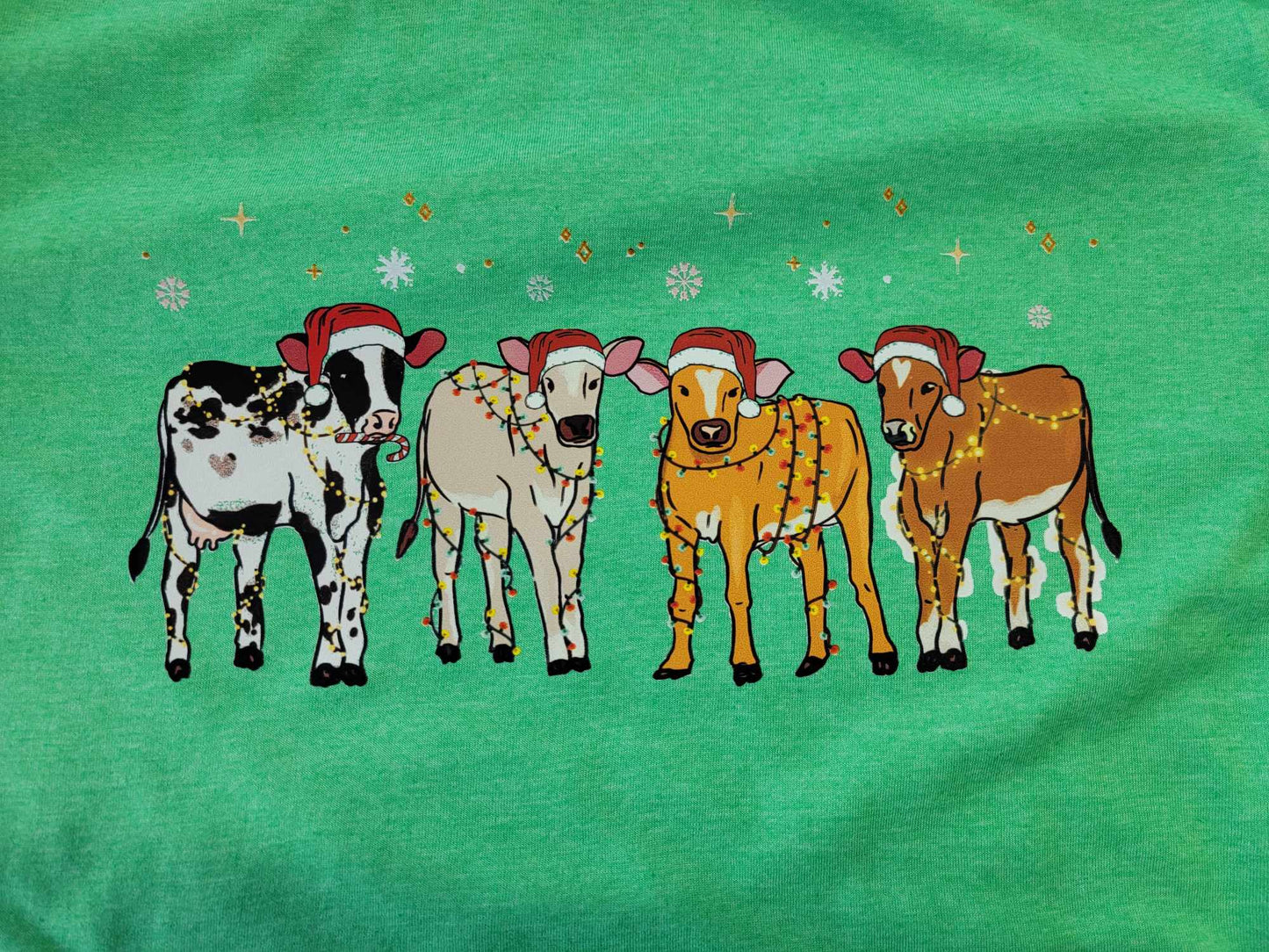 Cows in Santa Hats Christmas Shirt