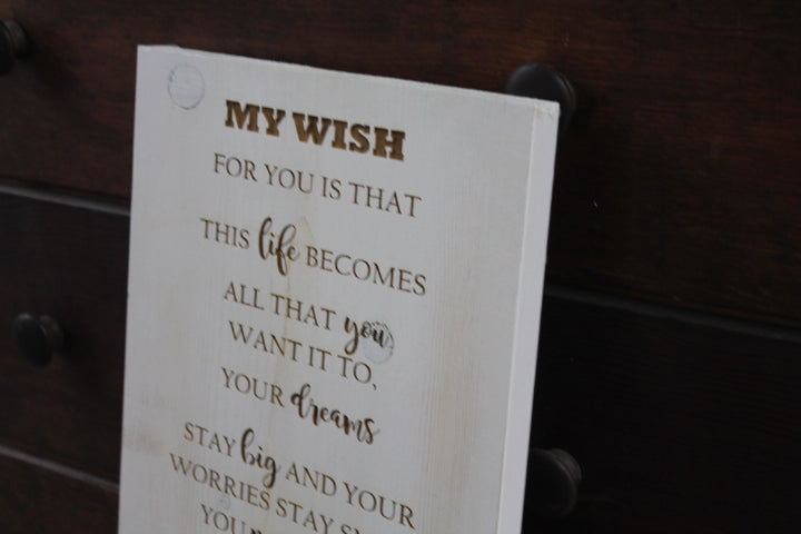 MY WISH, My Wish for You, Children Art, Nursery Art, Kids Sign, Personalized Sign,  Wood, Chic, Custom Sign, FootStepsinthePast