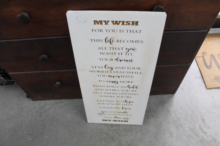 MY WISH, My Wish for You, Children Art, Nursery Art, Kids Sign, Personalized Sign,  Wood, Chic, Custom Sign, FootStepsinthePast