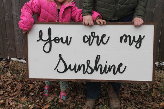 You are my Sunshine, Sunshine, Extra Large 3D Sign, Wood Sign, Large Wood Sign, Over Sized, Raised Text, Sign, Shabby Chic, Rustic, 3D