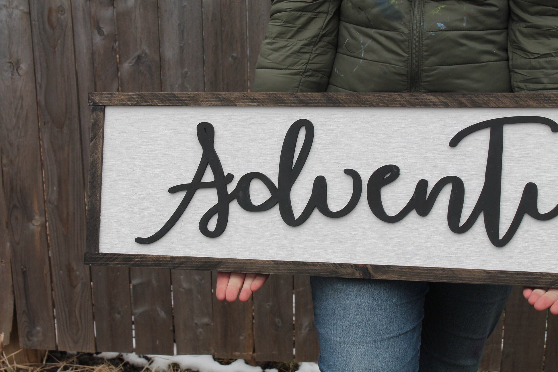 Adventure Wood Sign Wilderness Wild Travel Large Nursery Framed Large Black and White Rustic Primitive Shabby Chic Raised Text