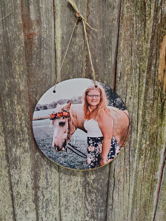 Photo on Wood Round Circle Custom Your Photo Printed Large Rustic Personalized Custom Gift Idea Wood Print Wood Photo Home Decor USA