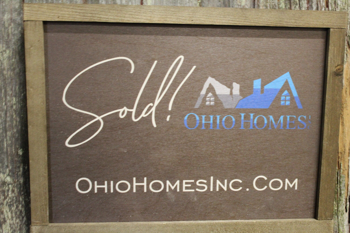 Sold! Realtor Sign Wood Photography Prop Sign Advertising Closing Company Sign Decor Gift for Real Estate Print Custom Business Logo