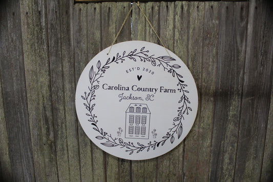 Custom Business Print Your Actual Logo Round Small Business Hanging Sign Circle Personalized Home Decor Plaque Wall Art Color Wood Print