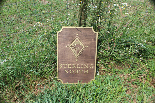 Logo Image Large Custom Wood Sign Can Be Hanging Indoor Outdoor Raised 3D off the board Horse Name of Business Stable Gold Star