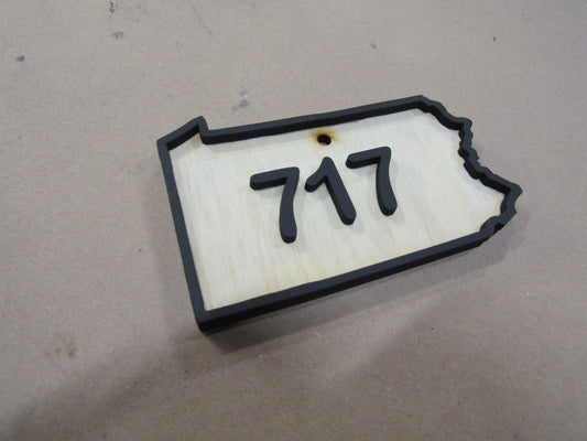 Custom State Raised Area Code Raised Sign Pennsylvania 717 3D Wood Your Words Custom Wooden Words Laser Cut Out Wood Cut Out Home Couples