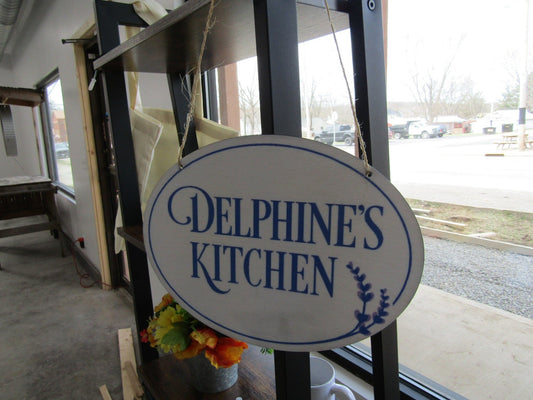 Oval Small Business Sign Logo Your Actual Logo Round Hanging Sign Kitchen Restaurant Design Custom Personalized Wall Art Color Wood Print