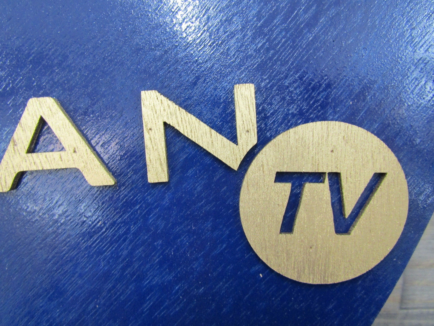 Custom Sign Round Business Commerical Signage Mandala Flower Made to Order Tv Store Front Small Shop Logo Blue Gold Circle Wooden Handmade