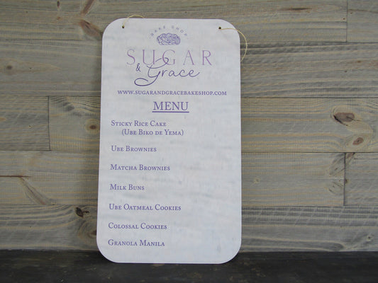 Your Actual Logo Rectangle Booth Vendor Signage Menu Small Business Bakery Sugar Hanging Sign Business Custom Personalized Color Wood Print