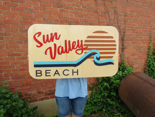 Custom Water Park Sign Vintage Water Park Sign Sunshine Beach Sign Sun Theme Park Sign Custom Wood Park Sign Commercial Water Park Sign