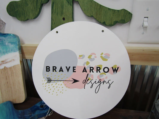 Custom Wooden Lightweight Sign Commerical Signage Pastel Your Logo File Image Design Arrows Cheetah Small Business Wall Door Hanger Print