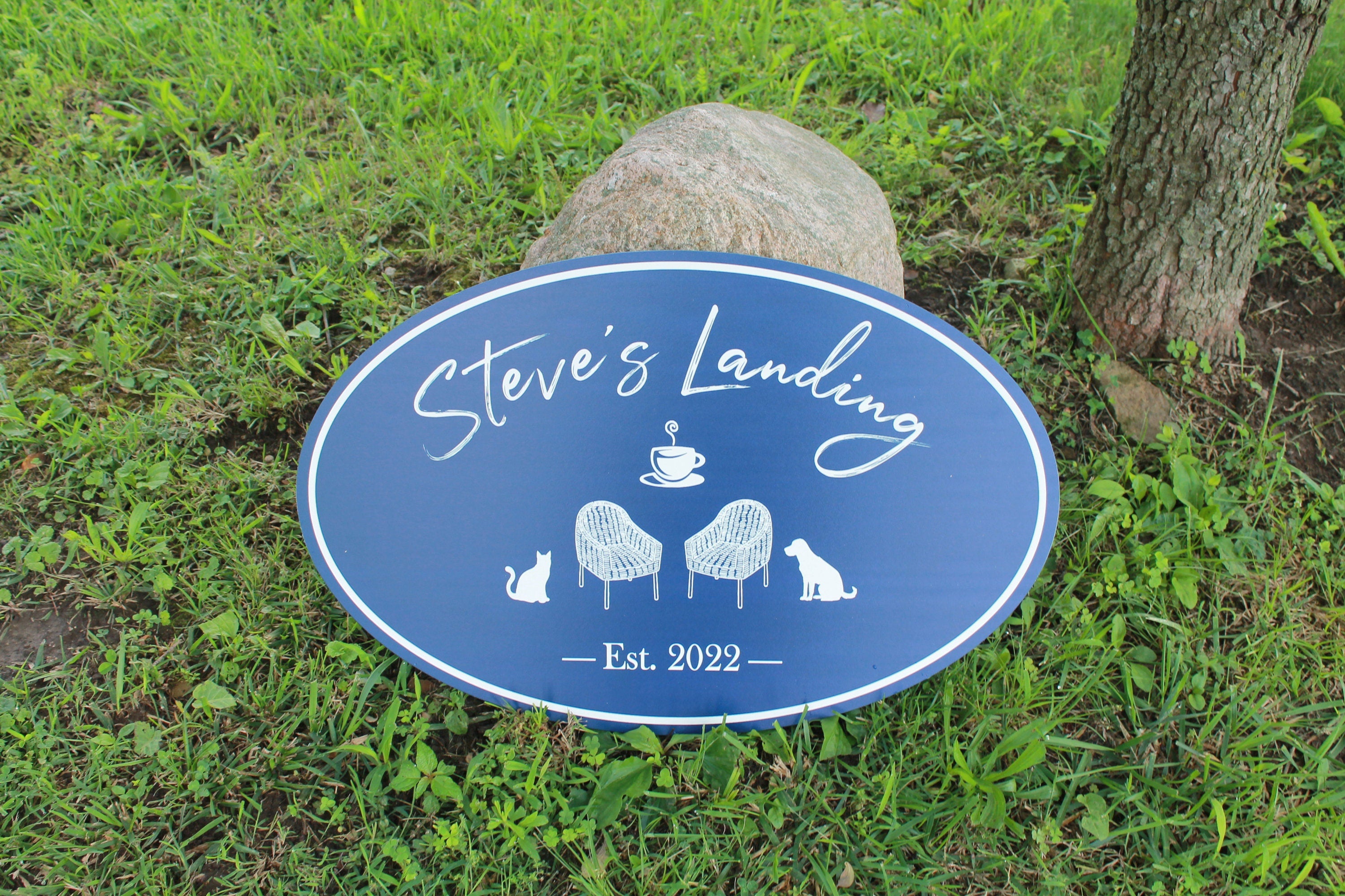 Oval PVC Weatherproof Sign Custom Plastic Smooth Personalized Beach Ho ...