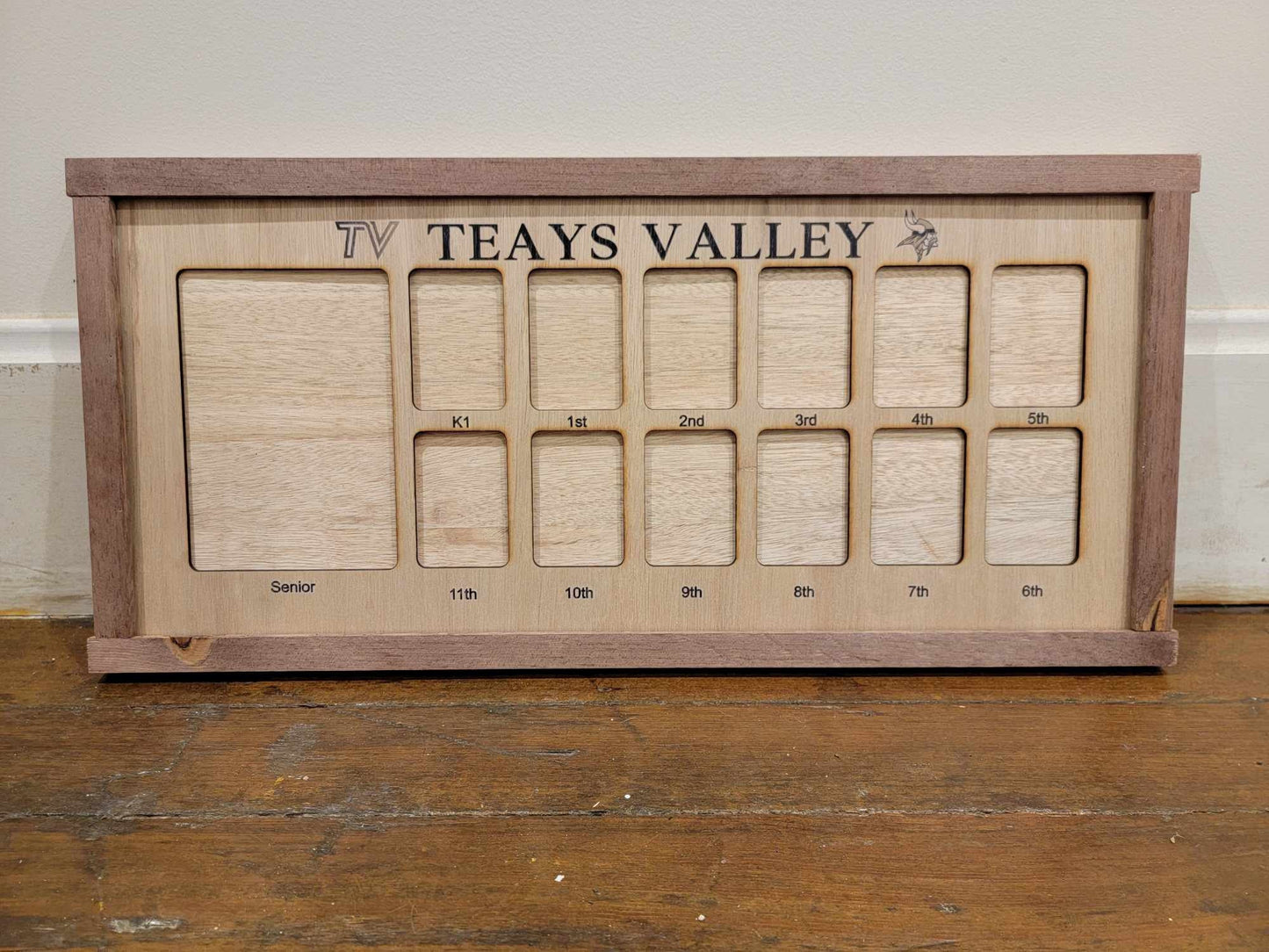 Vikings Teays Valley Ohio School Name Local School District Personalized K-12 Years Horizontal Picture Frame Photo Display Back to School