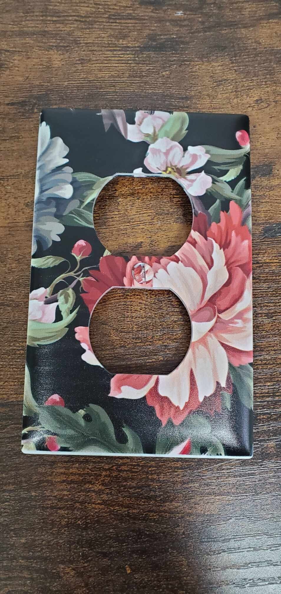 Victorian Vintage Floral Flowers Spring Printed in Color Light Switch Cover Plate Durable Baby Room Kids Room Decorative Decor