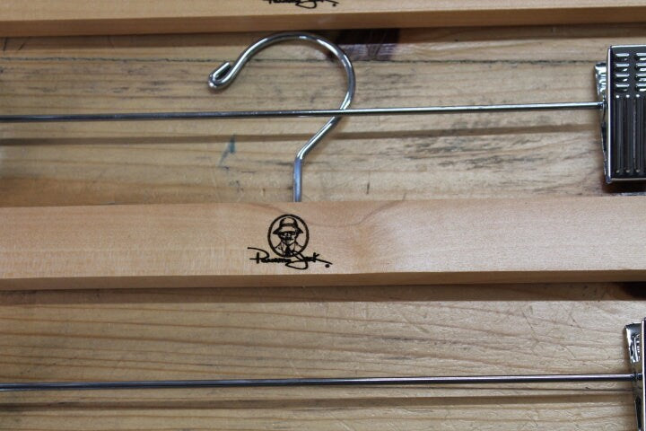 Custom Clothes Pant Hanger Clips Hanger Engraved Hard Wood Use Your Logo Customization Business Logo Personalized