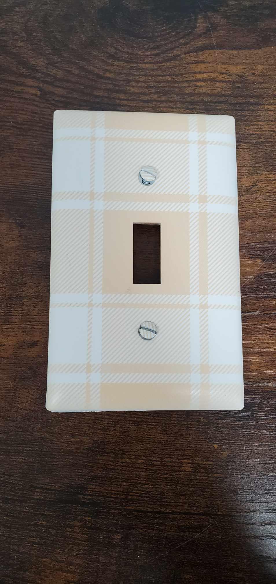 Yellow Plaid Nursery Spring Printed in Color Light Switch Cover Plate Durable Baby Room Kids Room