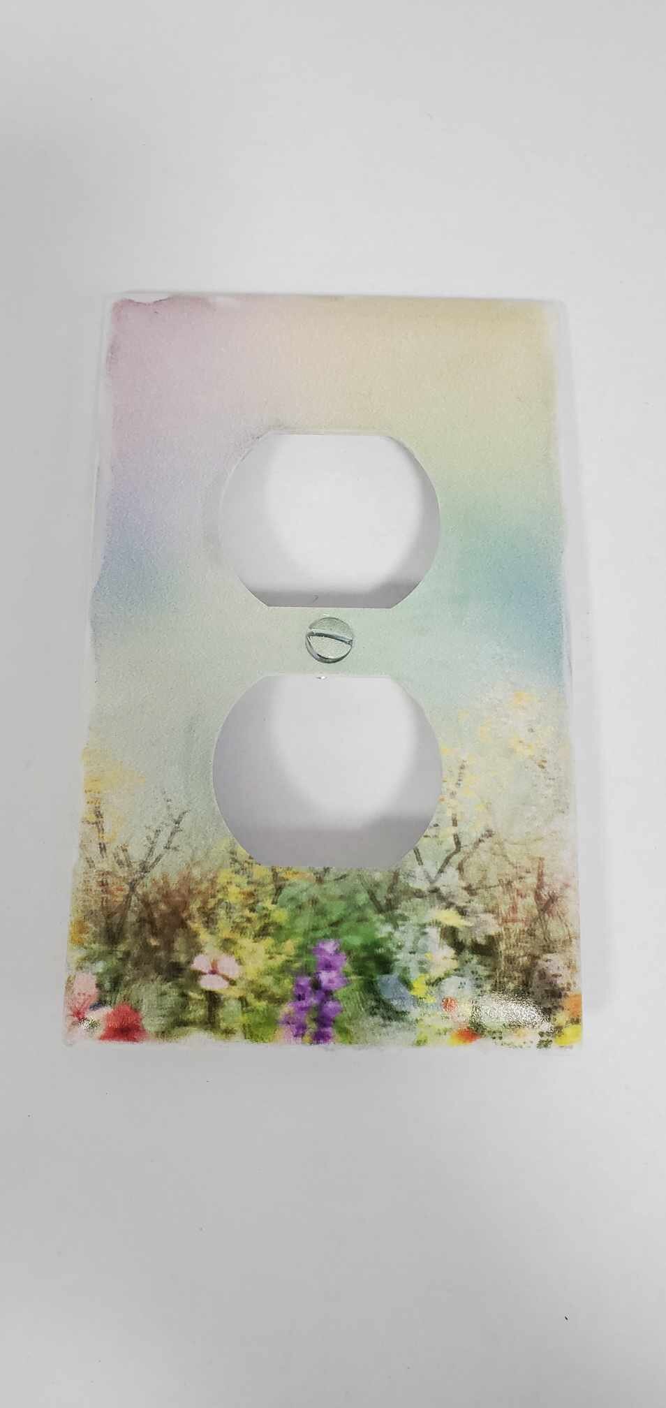 Flowers Wild Flower Floral Nursery Spring Printed in Color Light Switch Cover Plate Durable Baby Room Kids Room