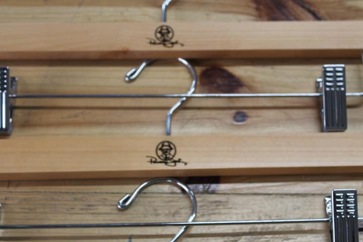 Custom Clothes Pant Hanger Clips Hanger Engraved Hard Wood Use Your Logo Customization Business Logo Personalized