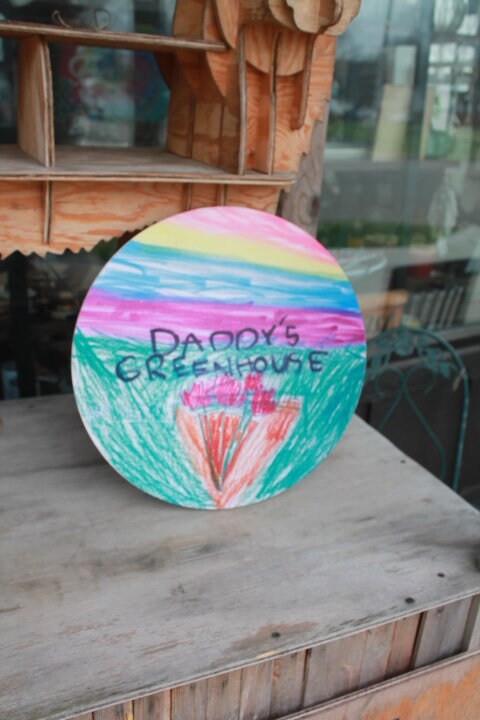 Personalized Kids Drawing Art Garden Waterproof Sign Smooth Round Circle Outdoor Ready your Art Great for hanging or wall mounted