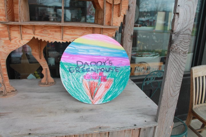 Personalized Kids Drawing Art Garden Waterproof Sign Smooth Round Circle Outdoor Ready your Art Great for hanging or wall mounted