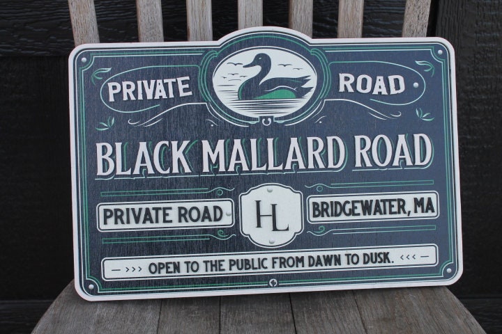 Address Road Sign Mallard Lake River Farm Printed Color 3D Raised Woodland Duck Bird Poultry Hobby Farm Large Custom Wood 3D Large Hunting