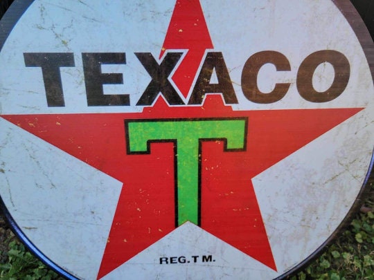 Texaco Gasoline Oil Gas Station Reproduction Garage Sign For Him Giftable Aluminum Sign Printed Memorabilia Classic Petrolina Petroleum