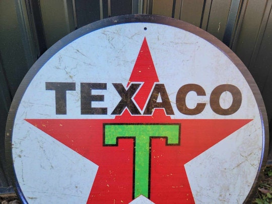 Texaco Gasoline Oil Gas Station Reproduction Garage Sign For Him Giftable Aluminum Sign Printed Memorabilia Classic Petrolina Petroleum