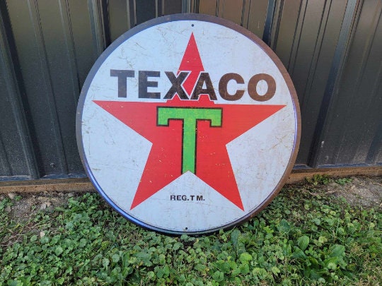 Texaco Gasoline Oil Gas Station Reproduction Garage Sign For Him Giftable Aluminum Sign Printed Memorabilia Classic Petrolina Petroleum