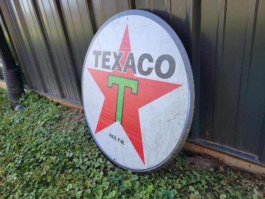 Texaco Gasoline Oil Gas Station Reproduction Garage Sign For Him Giftable Aluminum Sign Printed Memorabilia Classic Petrolina Petroleum