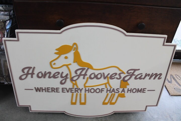 Farm Homestead Commerical Signage Horse Barn Handmade Sign Business Signage Contour 3D Custom Indoor Outdoor Small Business Laser Cut Wood