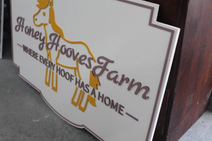 Farm Homestead Commerical Signage Horse Barn Handmade Sign Business Signage Contour 3D Custom Indoor Outdoor Small Business Laser Cut Wood