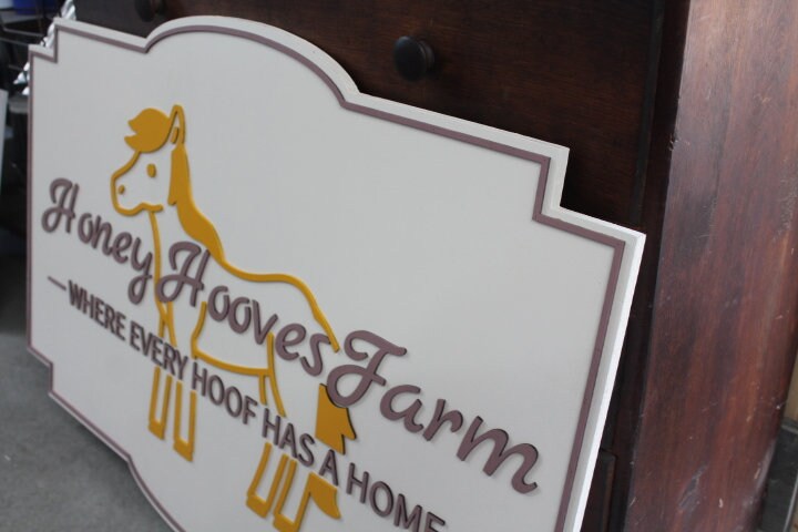 Farm Homestead Commerical Signage Horse Barn Handmade Sign Business Signage Contour 3D Custom Indoor Outdoor Small Business Laser Cut Wood